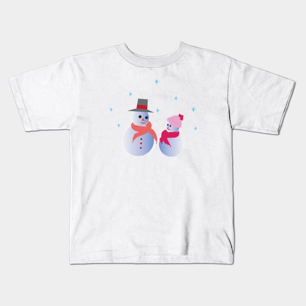 Snowman Kids T-Shirt by dddesign